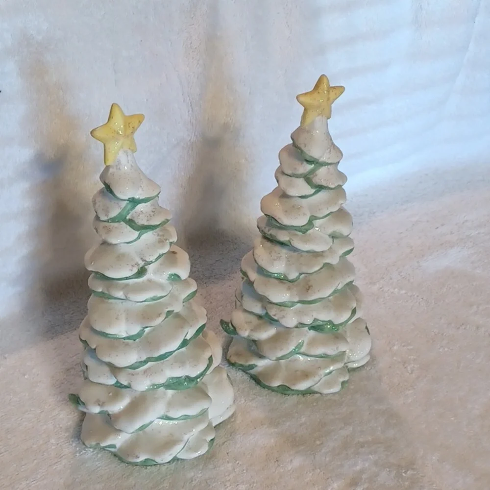 Ceramic Christmas tree 2 trees 9 inches tall